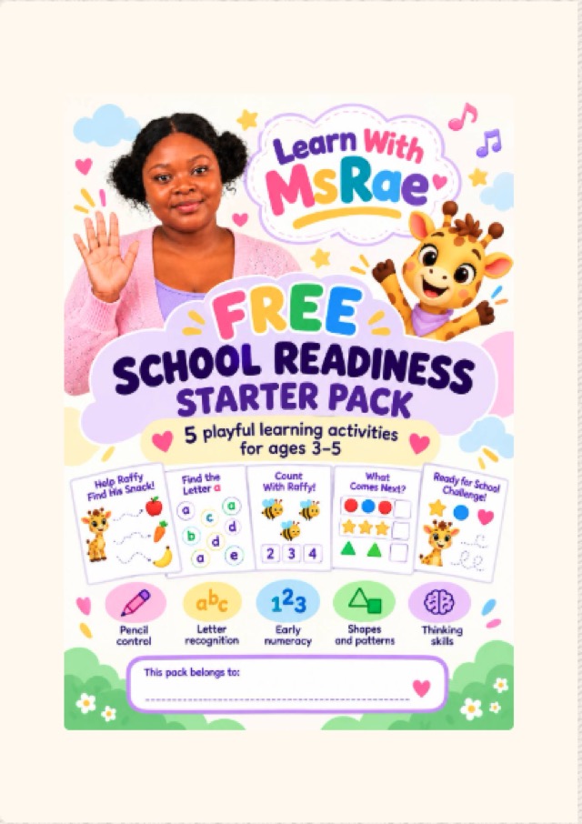 Free School Readiness Starter Pack: 5 playful learning activities for ages 3-5
